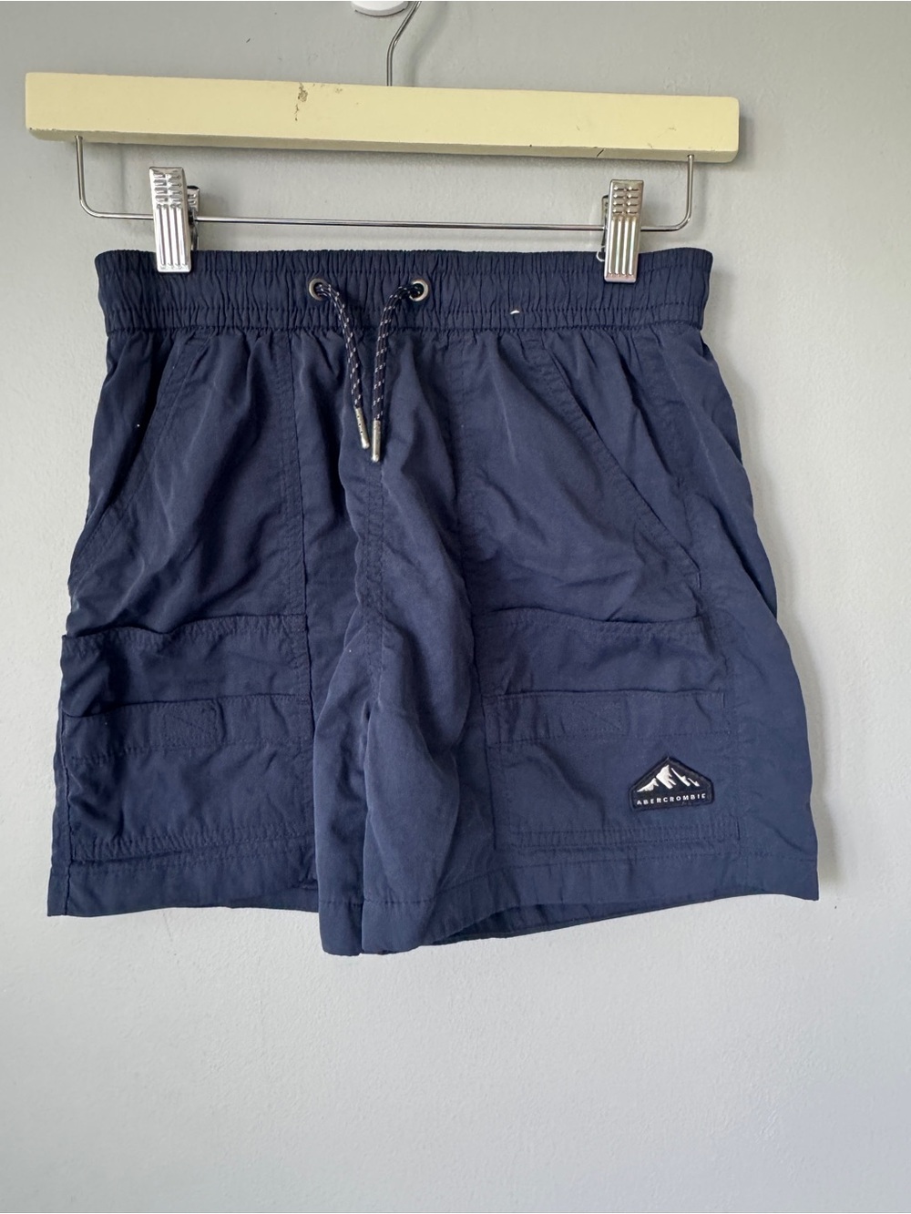 abercrombie kids navy blue drawstring shorts